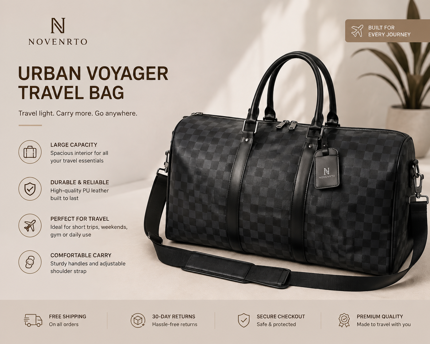 NOVENTO Urban Voyager Weekender Bag